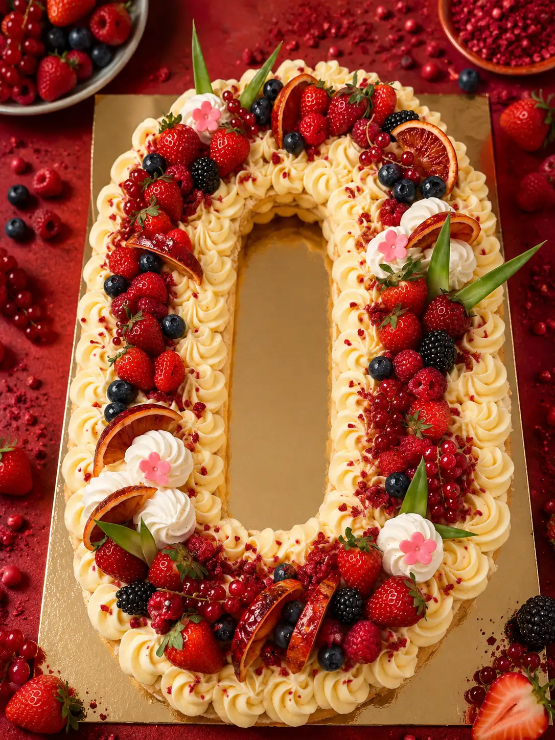 number cake fruits 0